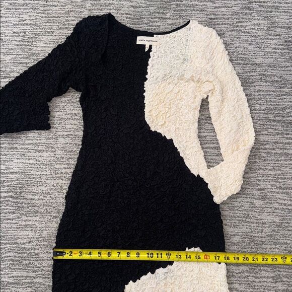 New Mara Hoffman Amy Popcorn Midi Dress Black/ Cream Large - Picture 13 of 16